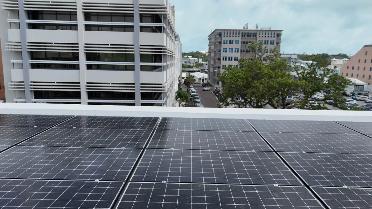 A commercial roof in Hamilton with AES solar