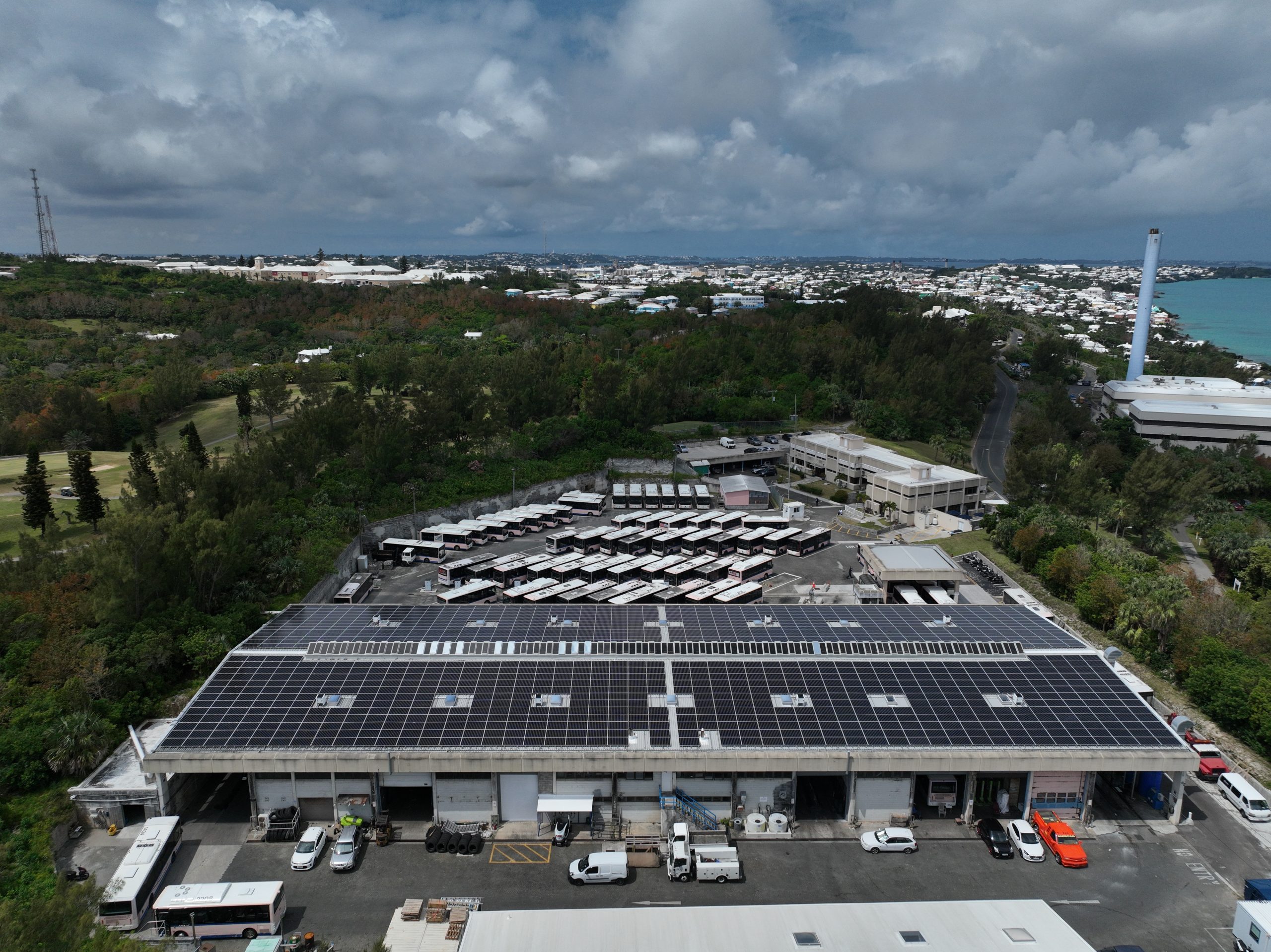 An AES solar and battery installation in Bermuda